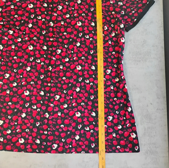 Lauren Ralph Lauren Floral Artsy Stretch Jersey Top Crewneck Plus Size 1X - Picture 9 of 11